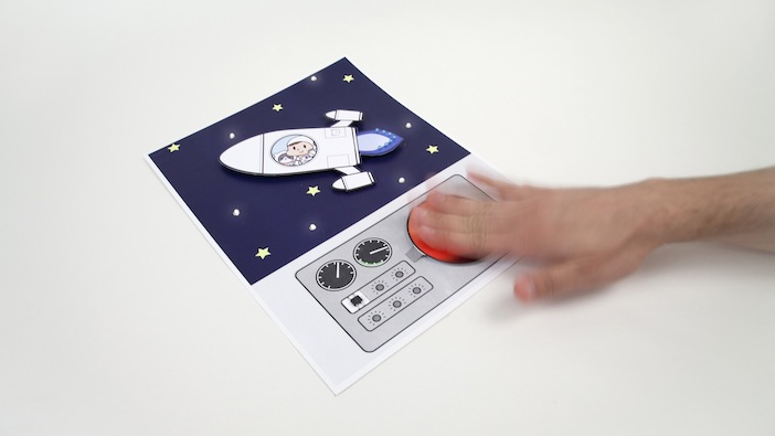 Paper Generator Button Paper Generators - Rocket and stars with LEDs
